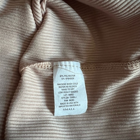 LIVI by Olivia Rae Ribbed Front Tie Tan Cream Dress Size S - Picture 6 of 8